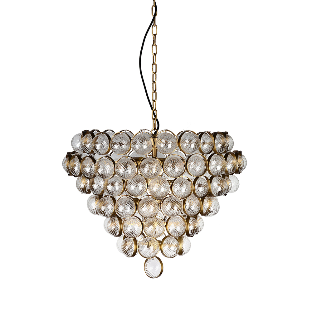 Bouquet Textured Glass Antiqued Finish Chandelier