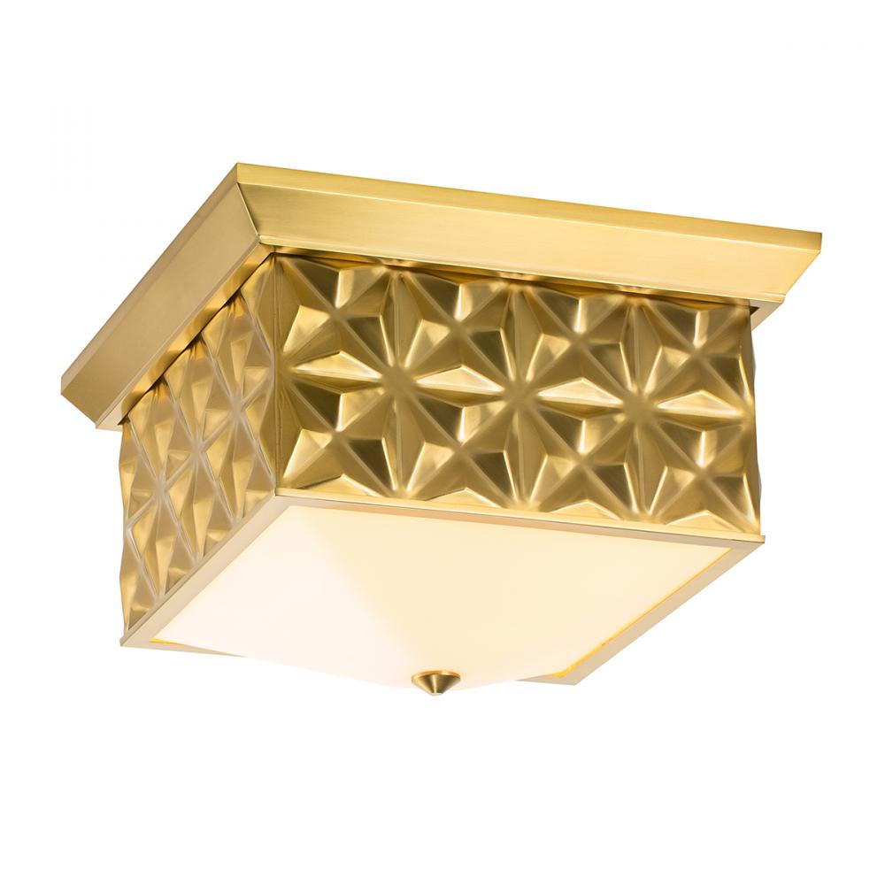 Alpha Square Flush Mount in Brass