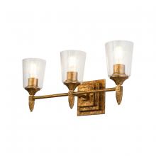 Lucas McKearn BB1022G-3-F2G - Vetiver 3 Light Vanity In Antique Gold