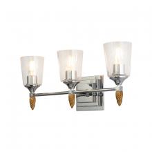 Lucas McKearn BB1022PC-3-F2G - Vetiver 3 Light Bath Vanity Light In Chrome