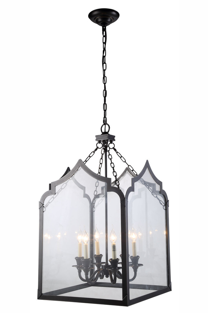 Newport Collection Chandelier D:20 H:35 Lt:6 Bronze Finish