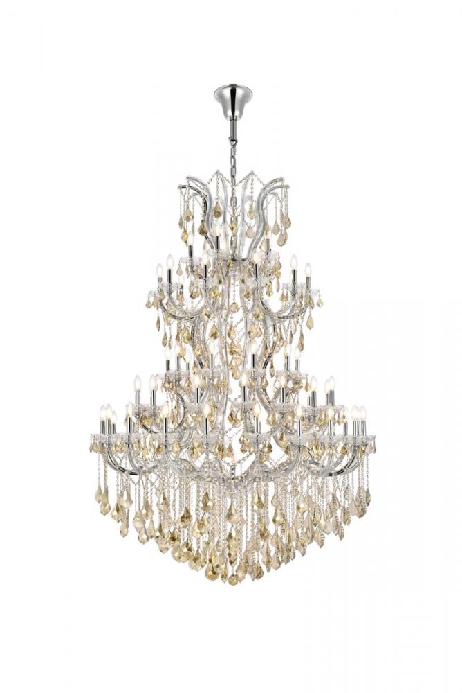 Maria Theresa 61 Light Chrome Chandelier Golden Teak (Smoky) Royal Cut Crystal