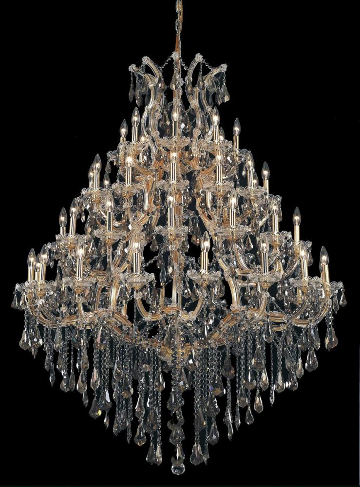 Maria Theresa 49 Light Gold Chandelier Golden Teak (Smoky) Royal Cut Crystal