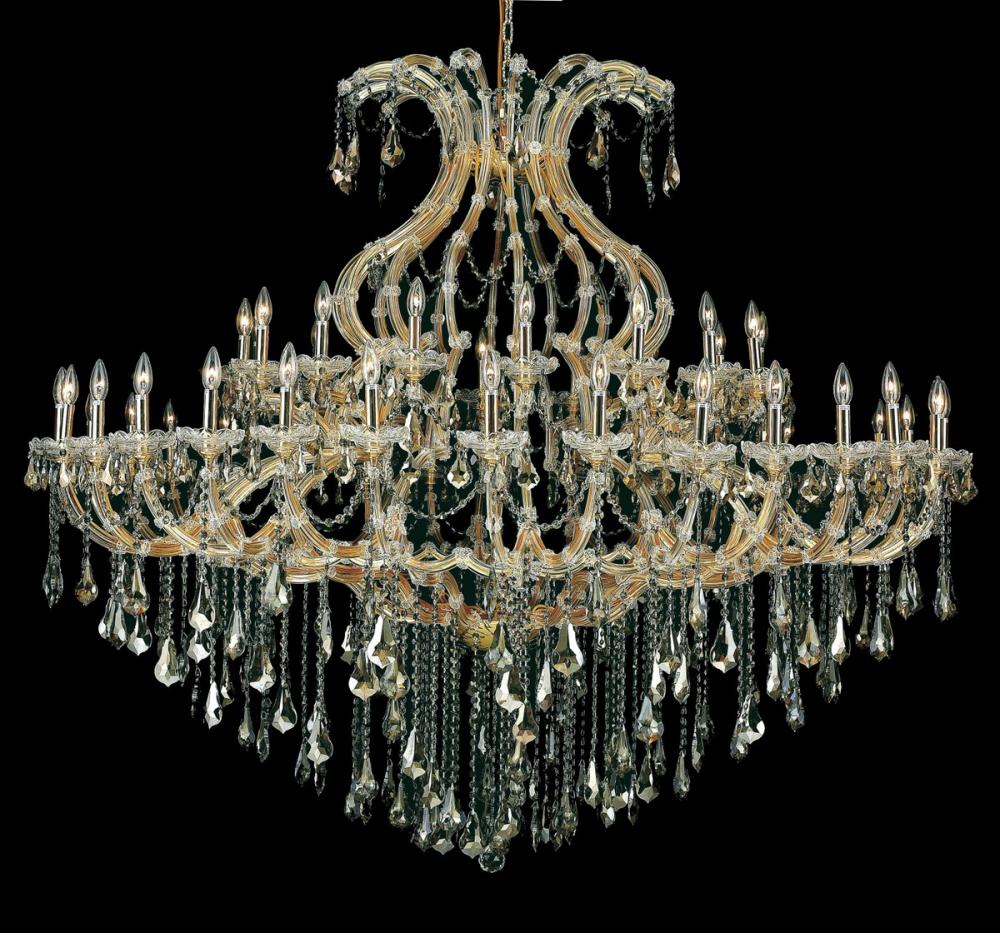 Maria Theresa 49 Light Gold Chandelier Golden Teak (Smoky) Royal Cut Crystal