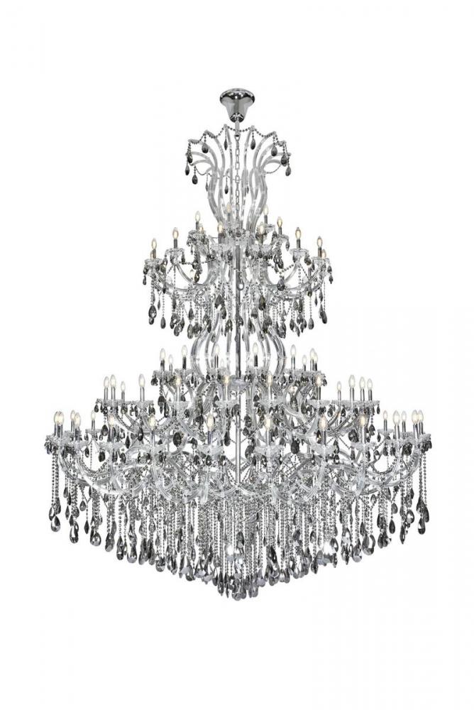 Maria Theresa 84 Light Chrome Chandelier with Silver Shade Tear Drop Crystalssilver Shade