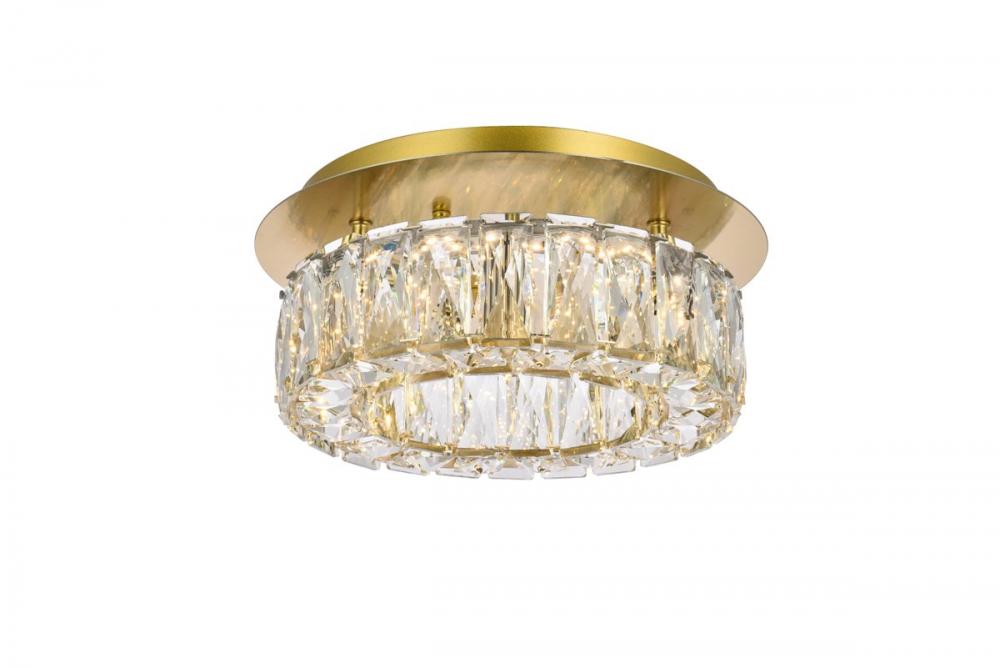 Monroe 12 Inch LED Single Flush Mount in Gold