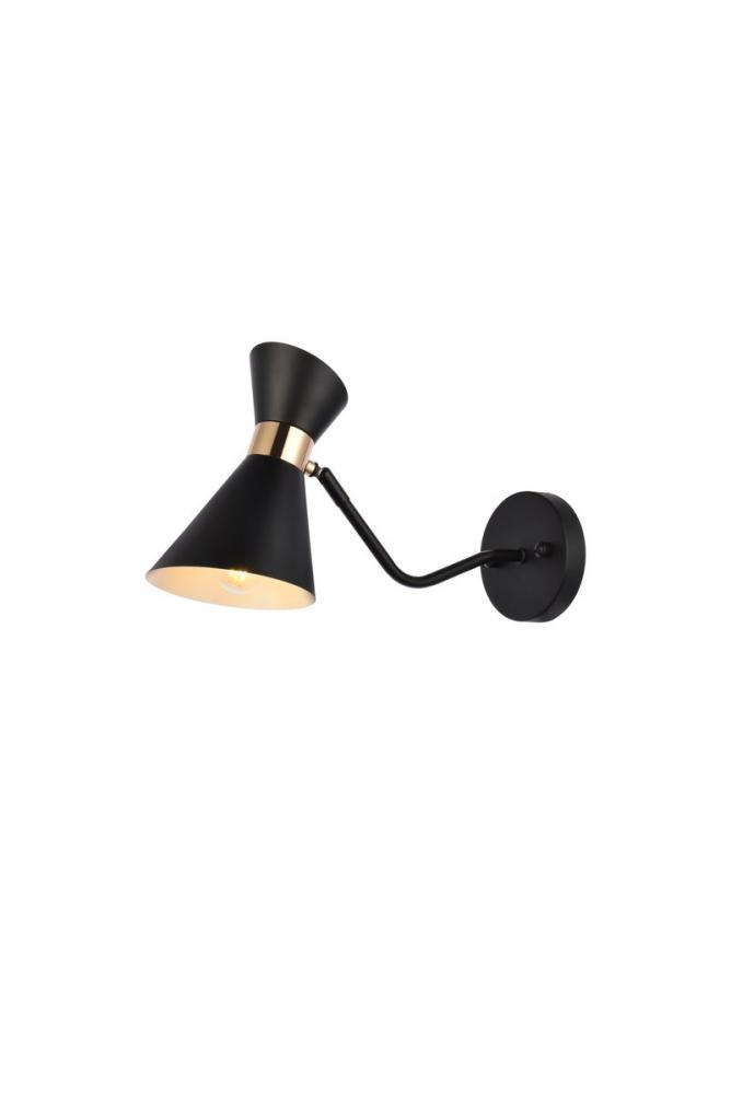 Halycon 5 inch black wall sconce