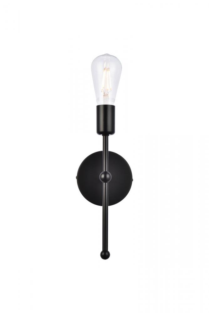 Keely 1 light black wall sconce