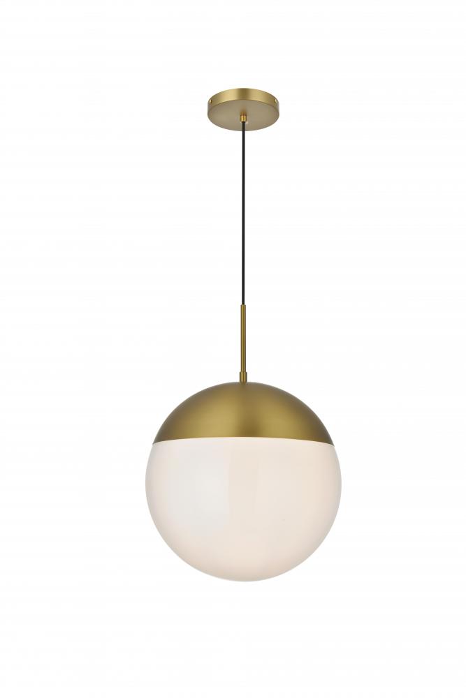 Eclipse 14 Inch Pendant Frosted White Shade in Satin Gold