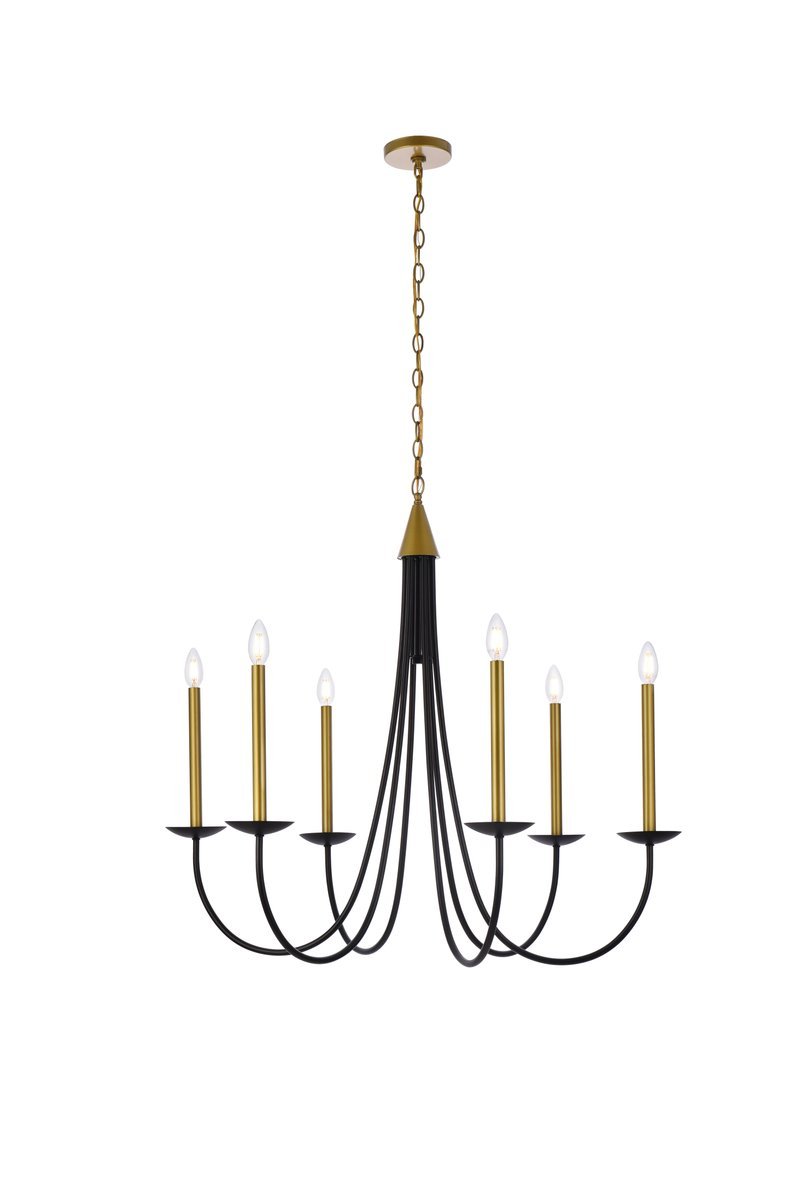 Cohen 36 inch pendant in black and brass