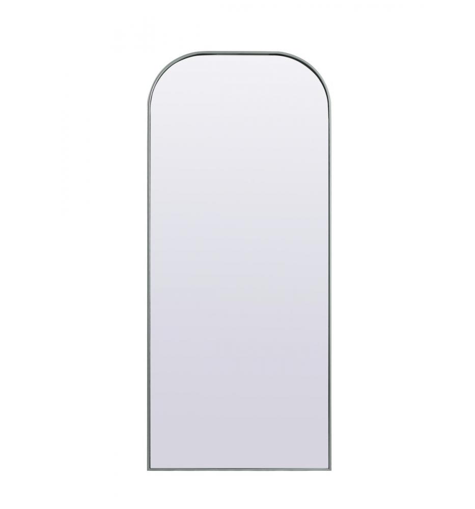 Metal Frame Arch Full Length Mirror 32x76 Inch in Silver