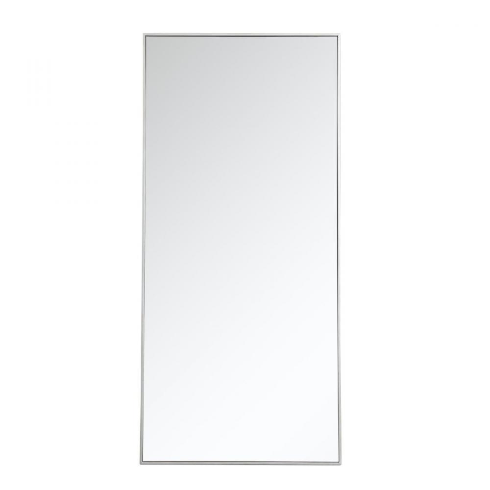 Metal frame rectangle mirror 30 inch in silver