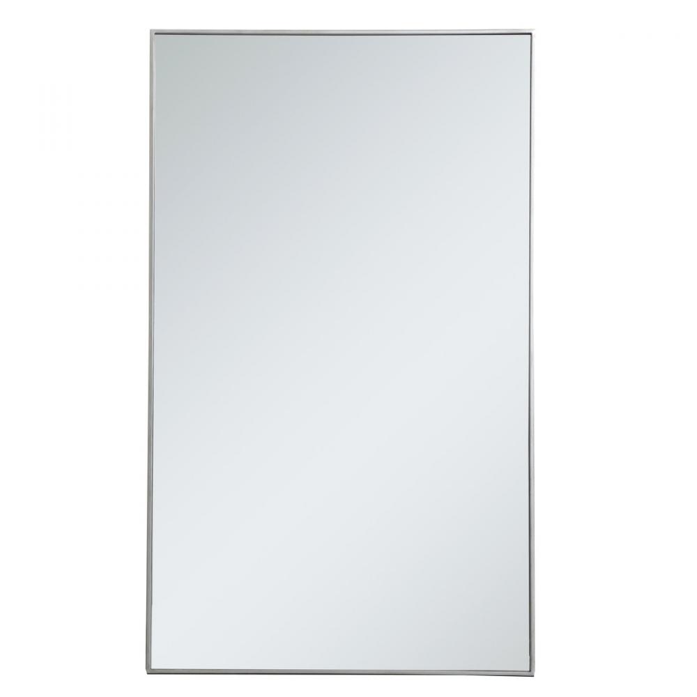 Metal frame rectangle mirror 36 inch in silver