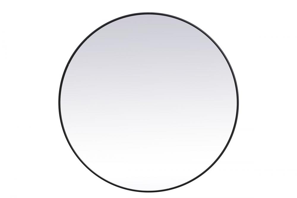 Metal Frame Round Mirror 45 Inch in Black