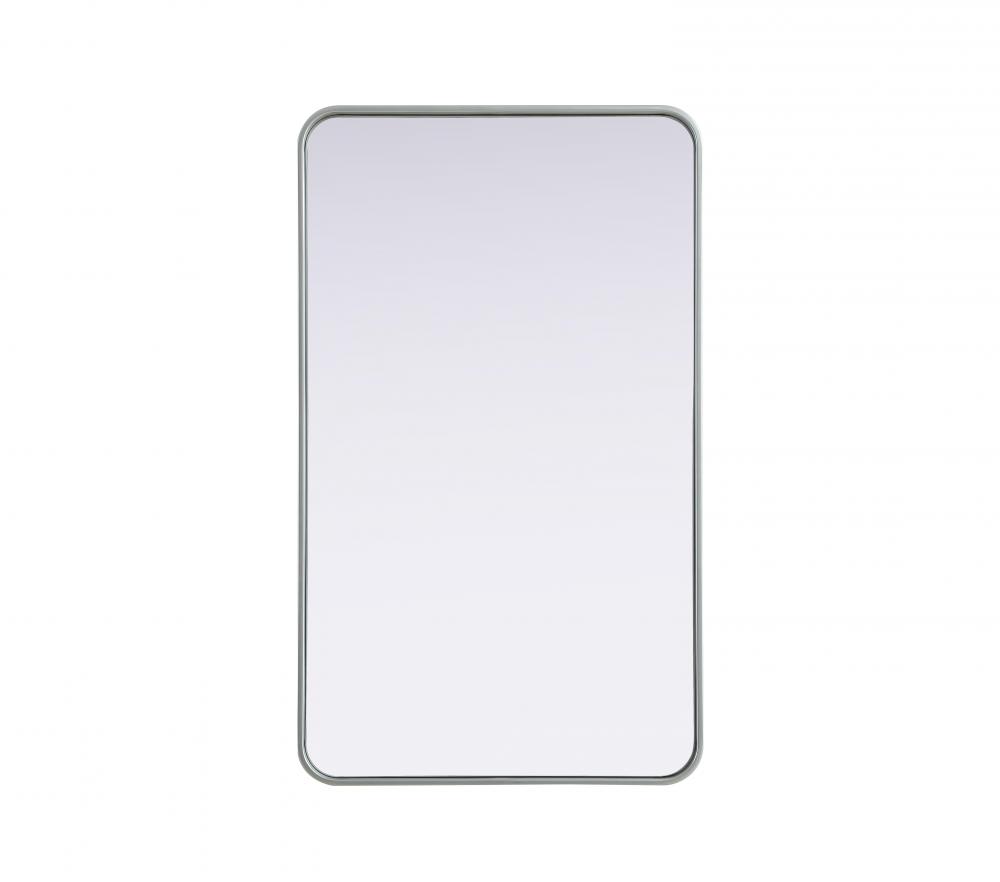 Contour Metal Rectangle Mirror 24x40 in Silver