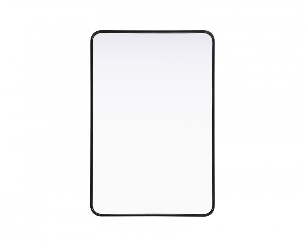 Contour Metal Rectangle Mirror 28x42 in Black