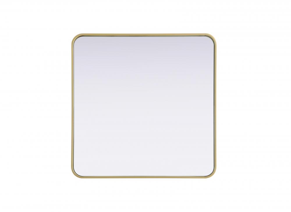 Contour Metal Square Mirror 30x30 in Brass