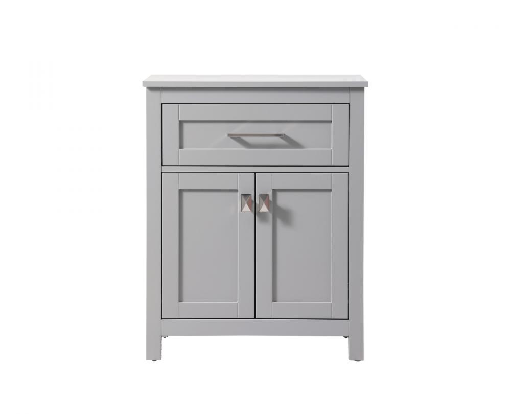 24 Inch Wide Bathroom Storage Freestanding Cabinet in Grey