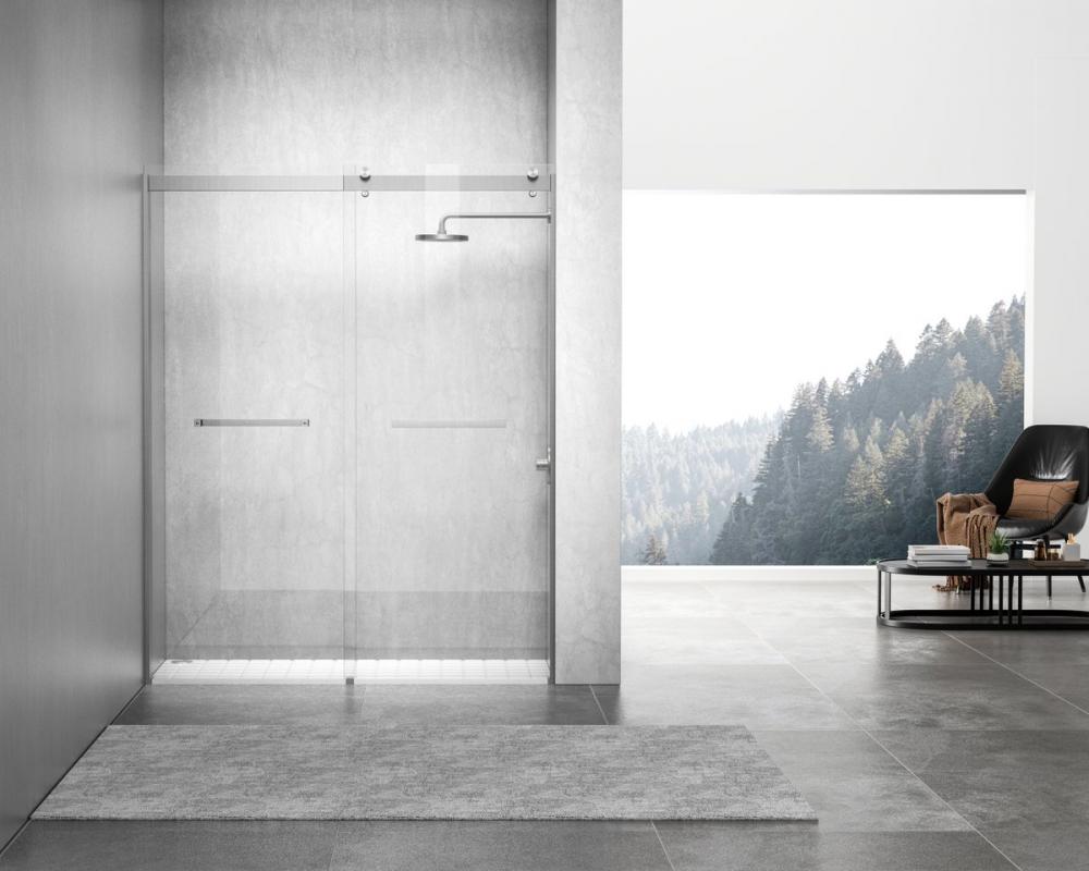 Frameless Shower Door 60x76 Brushed Nickel