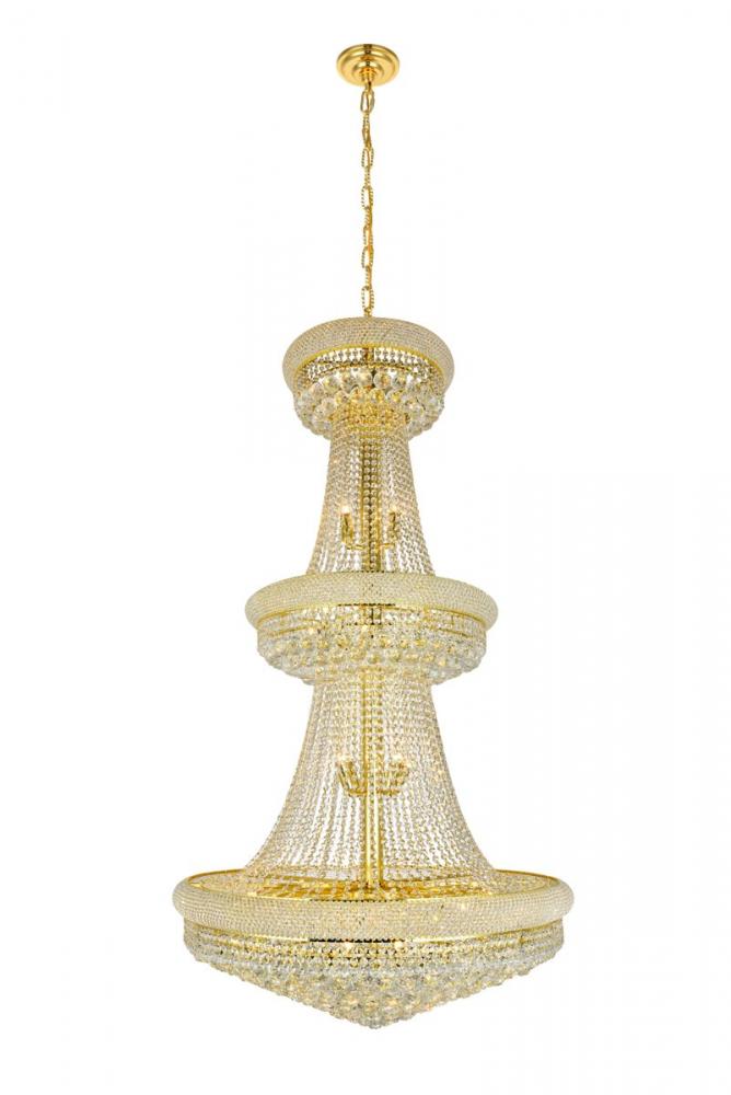 Primo 32 Light Gold Chandelier Clear Royal Cut Crystal