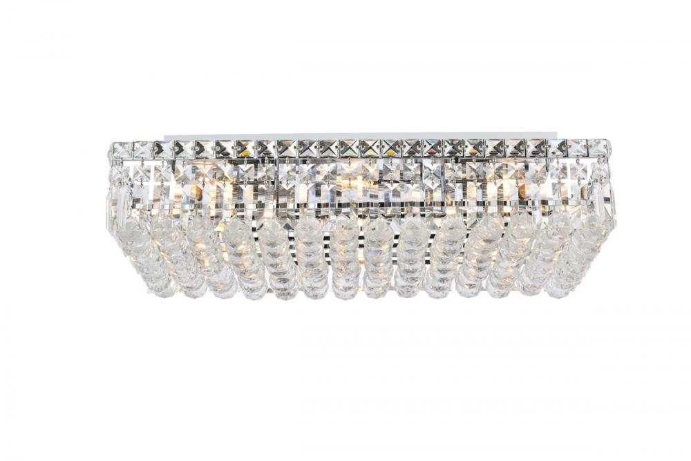 MaxIme 6 Light Chrome Flush Mount Clear Royal Cut Crystal