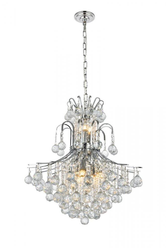 Toureg 11 Light Chrome Chandelier Clear Royal Cut Crystal