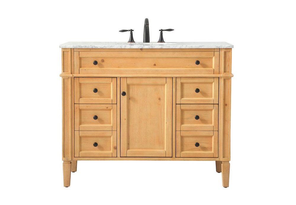 42 Inch Single Bathroom Vanity in Natural Wood