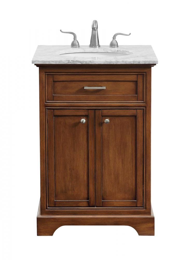 24 In. Single Bathroom Vanity Set in Teak