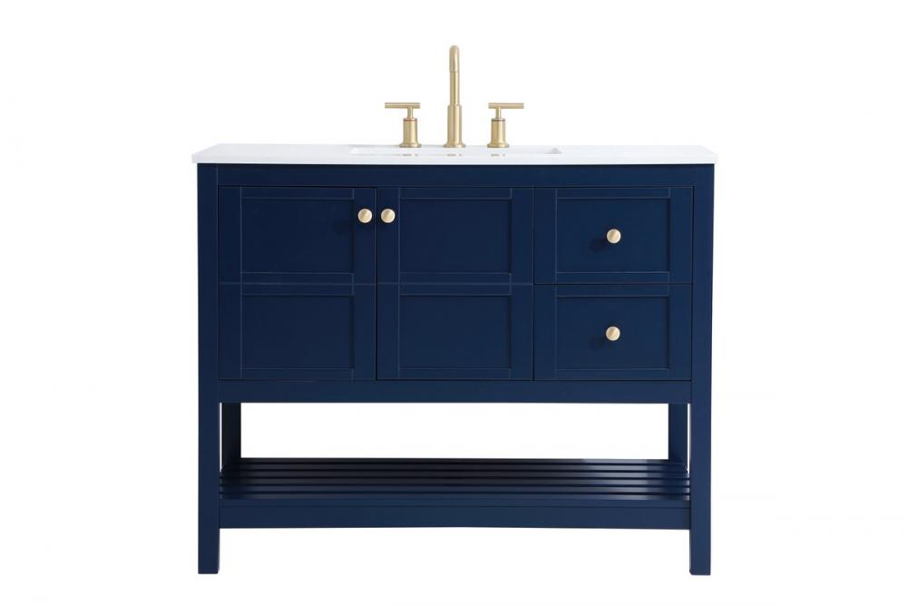 42 Inch Single Bathroom Vanity in Blue