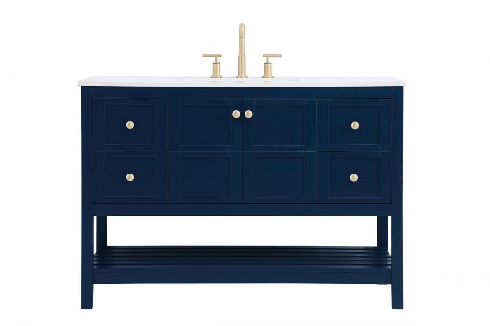 48 inch Single Bathroom Vanity in Blue