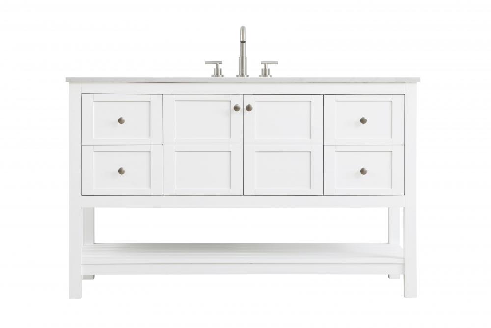 54 inch Single Bathroom Vanity in White