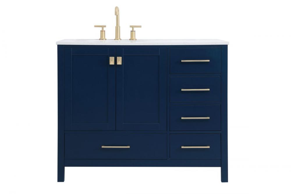 42 Inch Single Bathroom Vanity in Blue