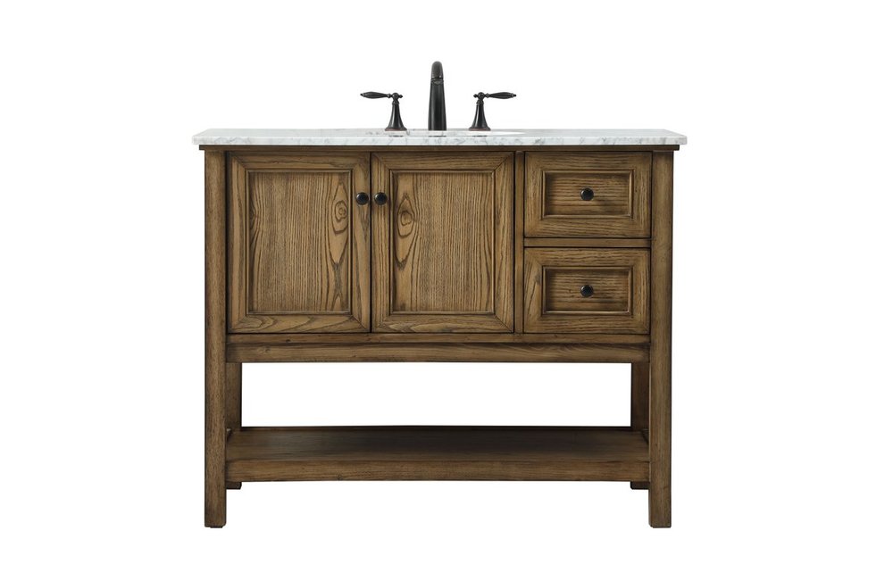 42 inch Single bathroom vanity in driftwood