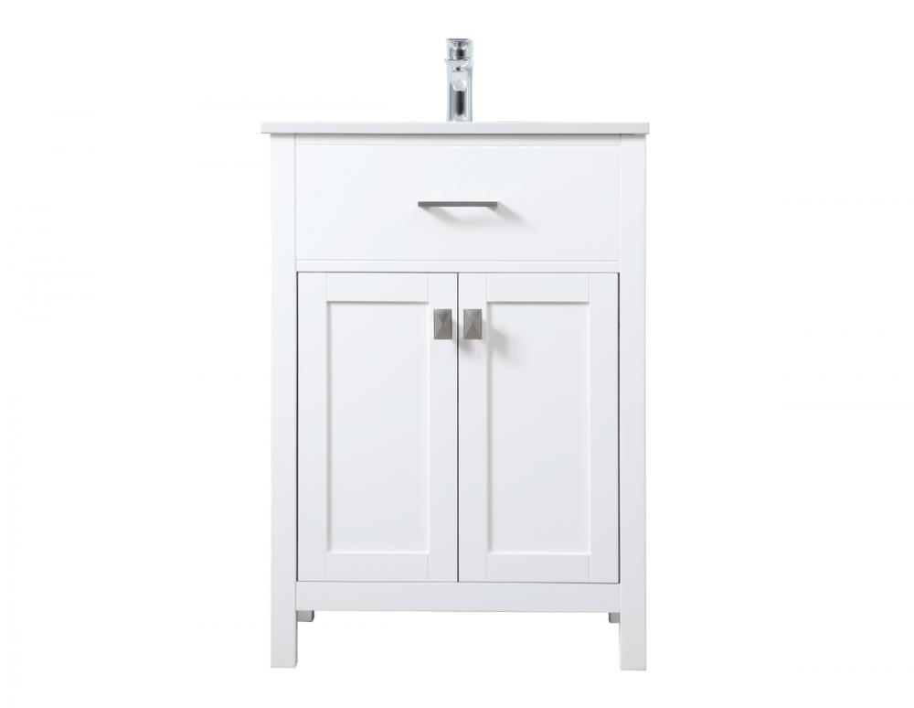 24 Inch SIngle Bathroom Vanity In White