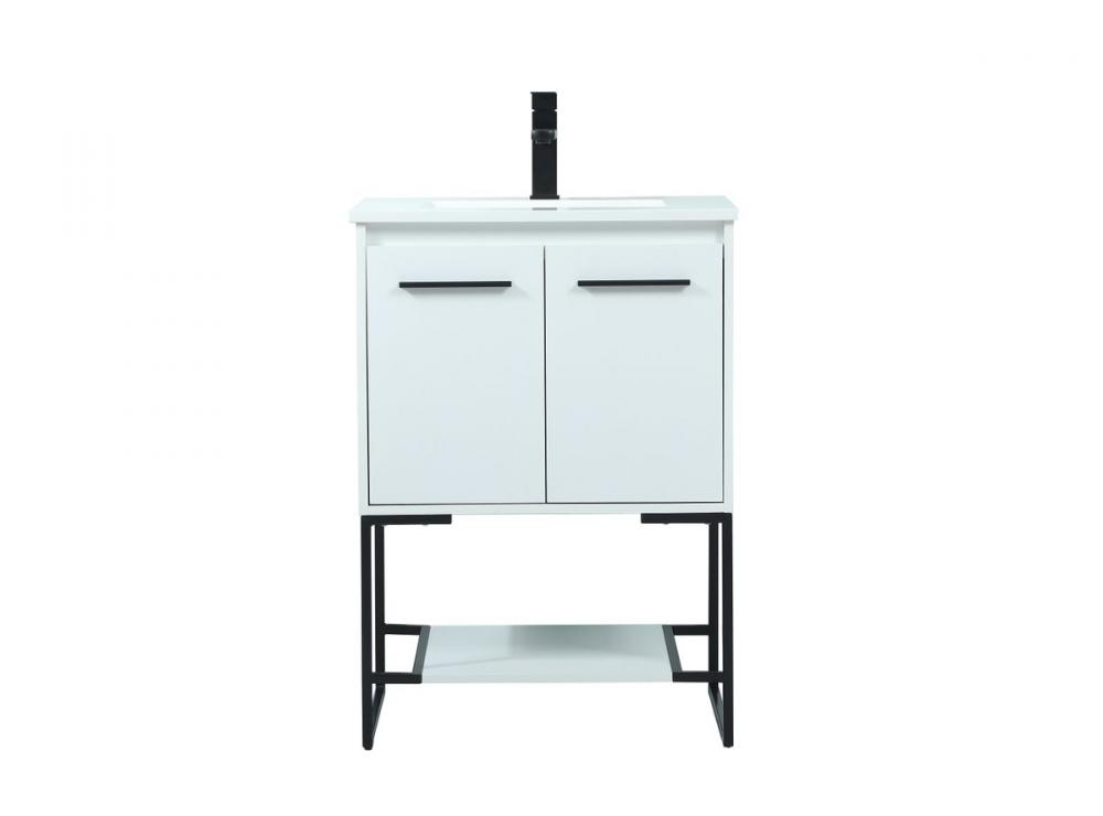 24 Inch Single Bathroom Vanity in White