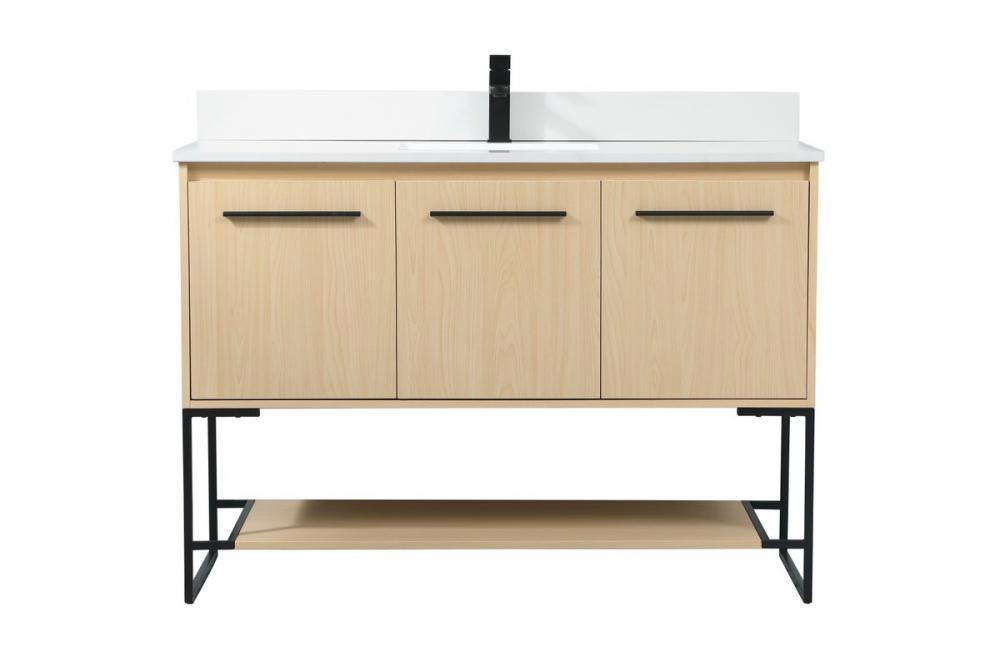 48 Inch Single Bathroom Vanity in Maple with Backsplash