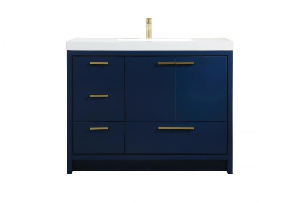 42 Inch Single Bathroom Vanity in Blue