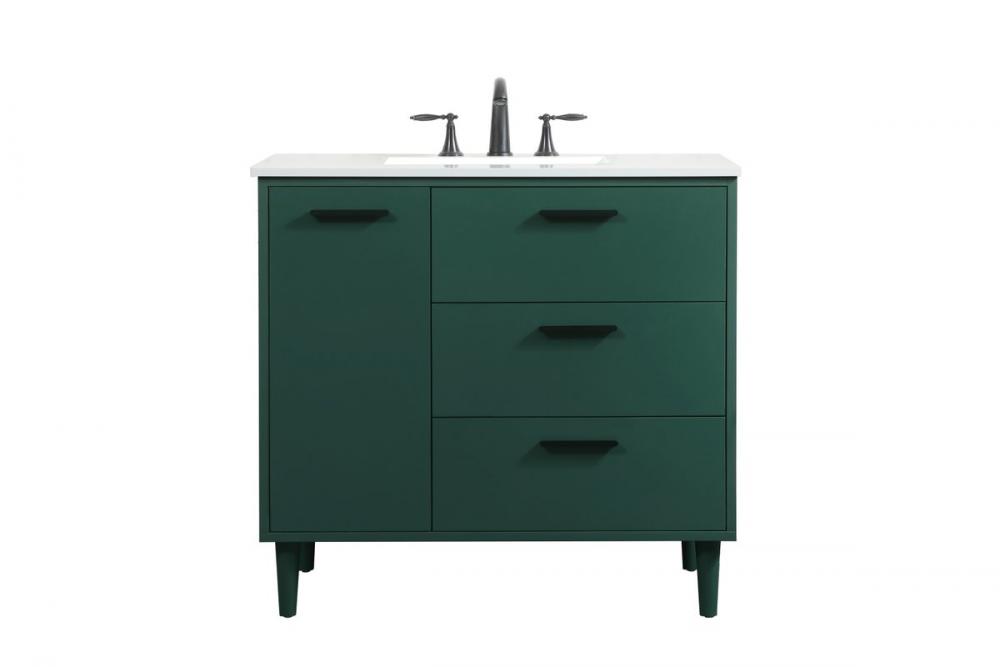 36 Inch Bathroom Vanity in Green