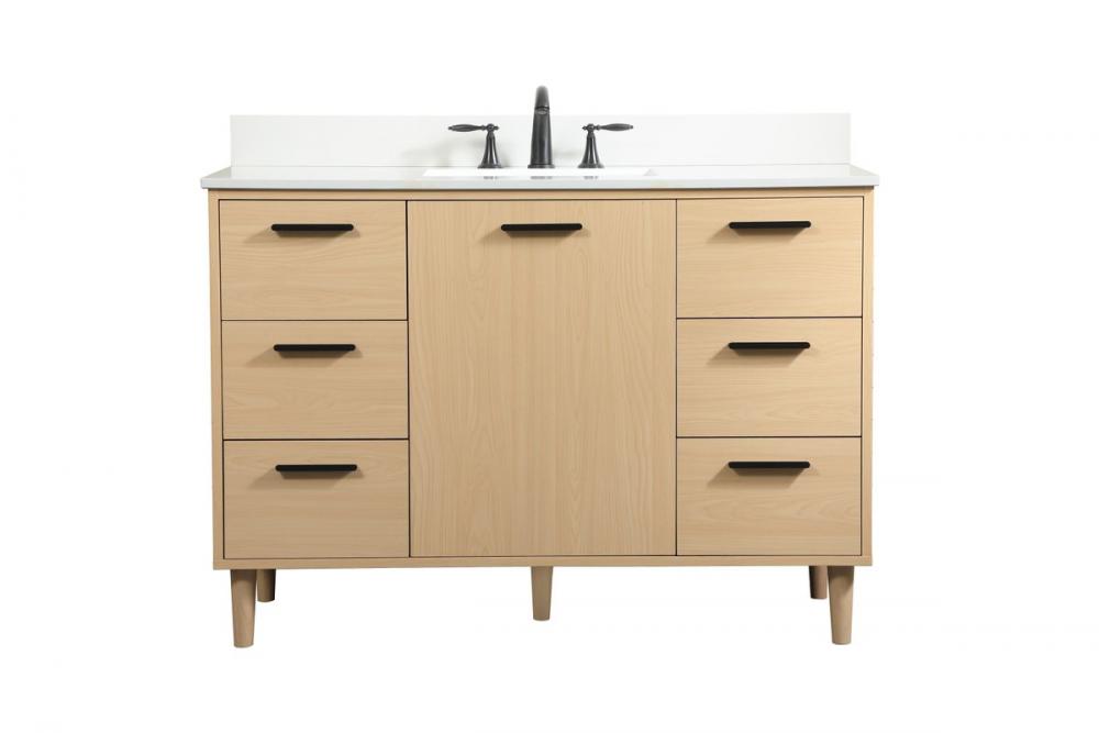 48 Inch Bathroom Vanity in Maple with Backsplash