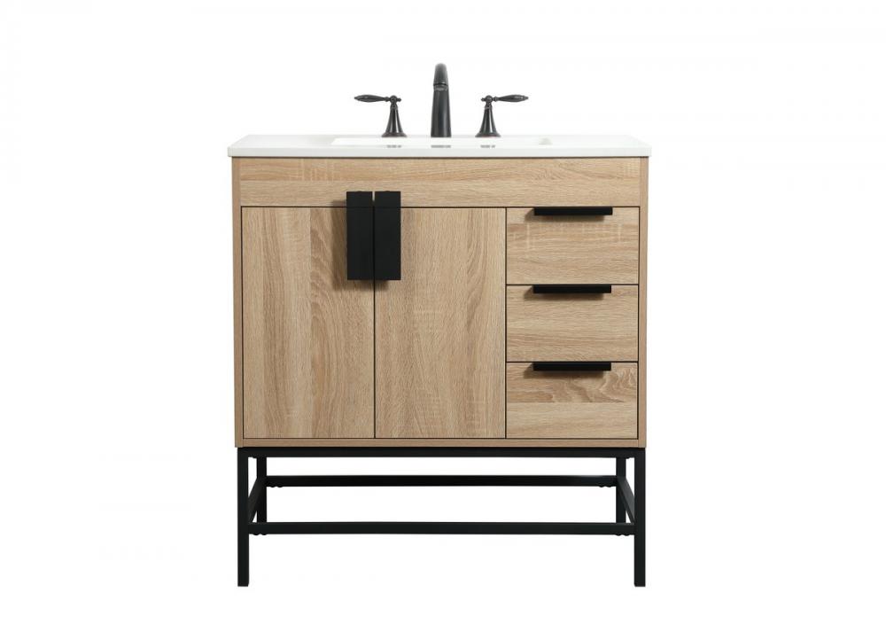 32 Inch Single Bathroom Vanity in Mango Wood