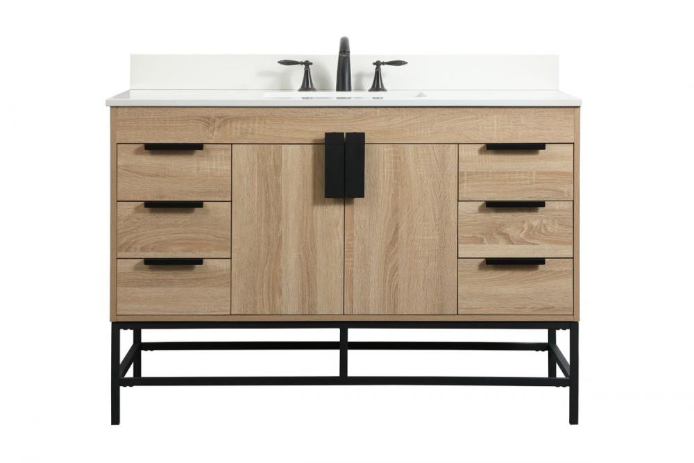 48 inch Single bathroom vanity in mango wood with backsplash