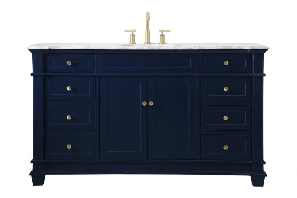 60 Inch Single Bathroom Vanity Set in Blue