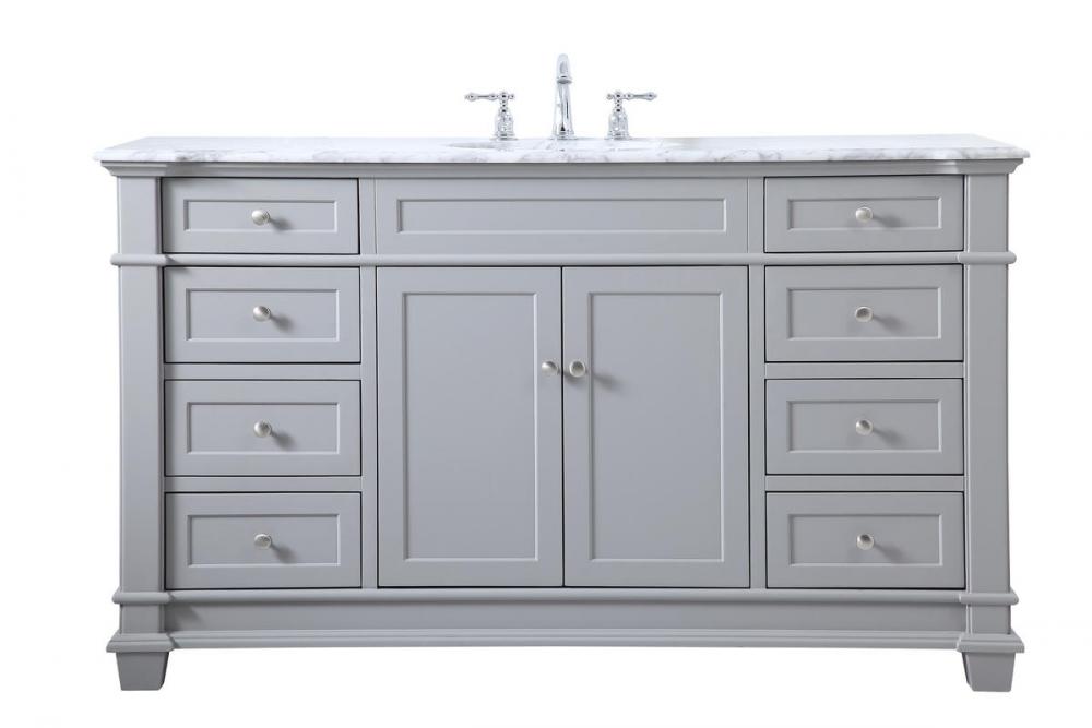 60 Inch Single Bathroom Vanity Set in Grey