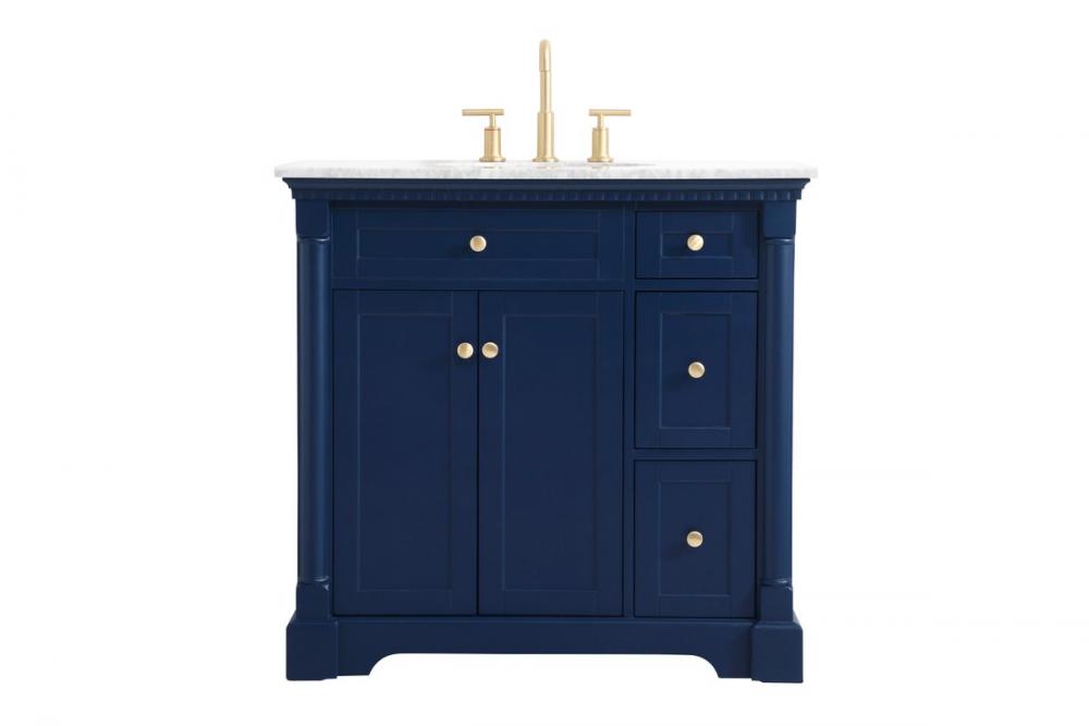 36 inch Single bathroom vanity in Blue