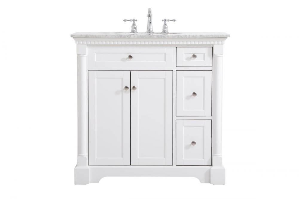 36 inch Single bathroom vanity in White