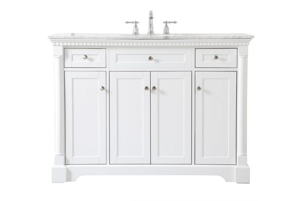 48 inch Single bathroom vanity in White