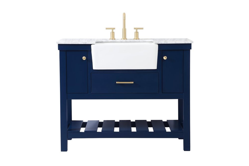 42 inch Single bathroom vanity in blue