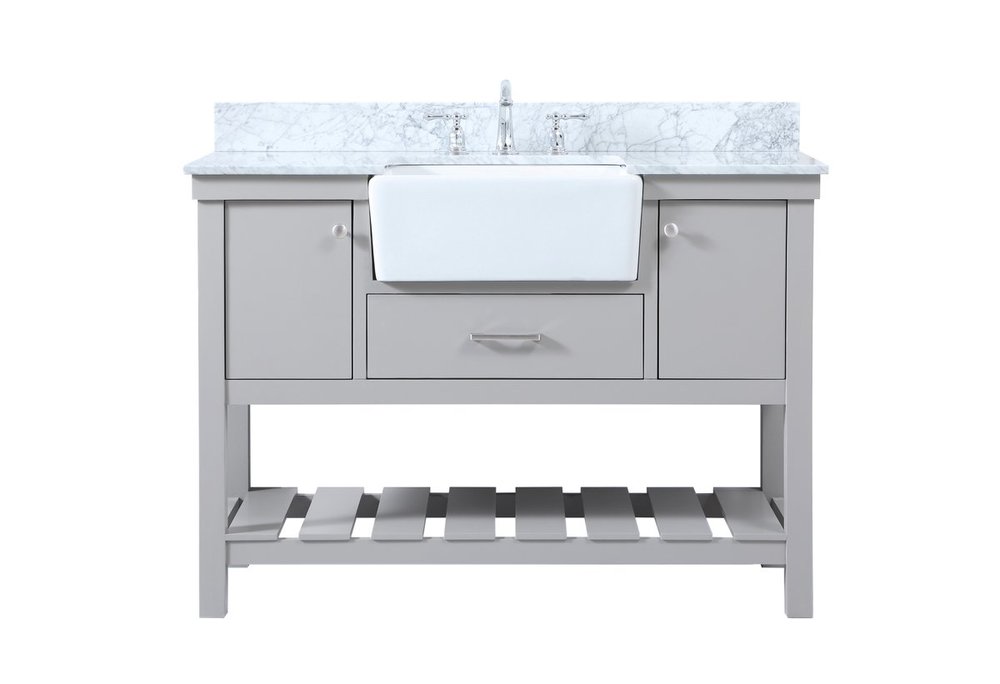 48 Inch Single Bathroom Vanity in Grey with Backsplash