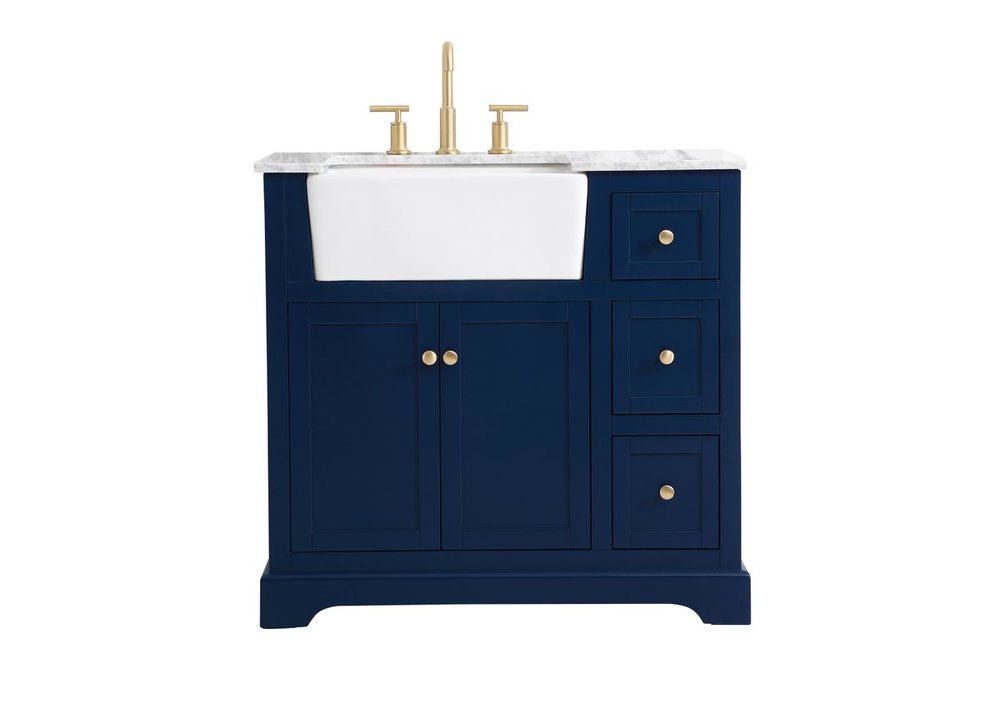 36 inch Single bathroom vanity in blue