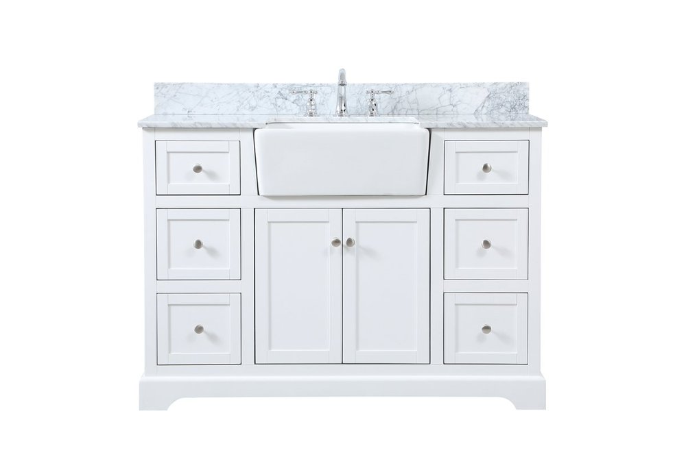 48 Inch Single Bathroom Vanity in White